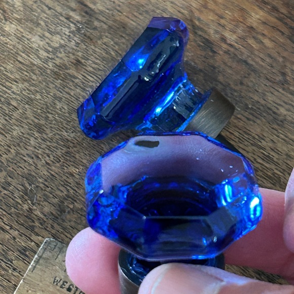 Cobalt Blue Glass Knobs - 1 Pair - Picture 7 of 12